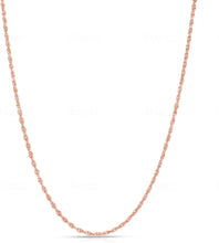 Load image into Gallery viewer, 14k Rose Gold 2.5mm Solid Rope Chain Diamond Cut Necklace
