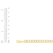 Load image into Gallery viewer, 10k Yellow Gold and White Gold 7mm Solid Two-Tone Curb Cuban Chain Bracelet or Anklet
