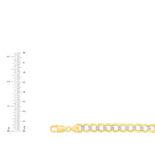 Load image into Gallery viewer, 10k Yellow Gold and White Gold 10mm Solid Two-Tone Curb Cuban Chain Bracelet or Anklet
