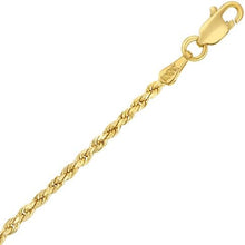 Load image into Gallery viewer, 10k Yellow Gold 6mm Diamond Cut Hollow Rope Chain Necklace
