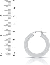 Load image into Gallery viewer, 10k White Gold 5mm High Polish Round Tube Hoop Earrings
