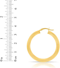 Load image into Gallery viewer, 10k Yellow Gold 4mm High Polish Round Tube Hoop Earrings
