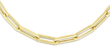 Load image into Gallery viewer, 14k Yellow Gold 4.2mm Hollow Paperclip Link Chain Necklace
