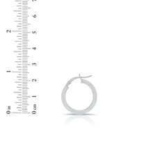 Load image into Gallery viewer, 10k White Gold 15mm x 2.5mm High Polish Round Tube Hoop Earrings
