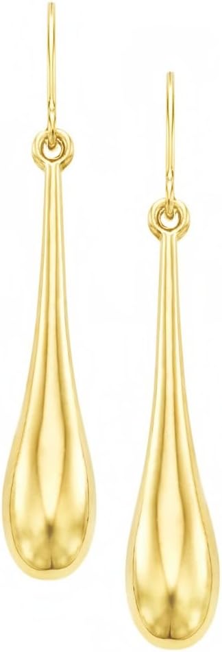 14k Yellow Gold Polished Graduated Tear Drop Earrings