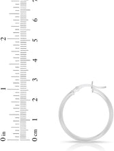 Load image into Gallery viewer, 10k White Gold 7mm x 2mm High Polish Round Tube Hoop Earrings
