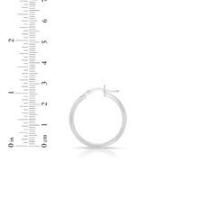 Load image into Gallery viewer, 14k White Gold 1.5mm High Polish Round Tube Hoop Earrings
