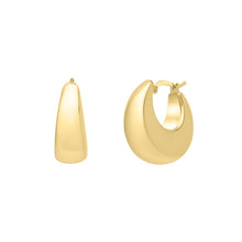 Load image into Gallery viewer, 14k Yellow Gold 20mm High Polish Large Tapered Hoop Earrings
