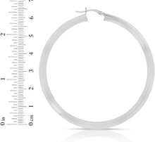 Load image into Gallery viewer, 10k White Gold 25mm x 4mm High Polish Round Tube Hoop Earrings
