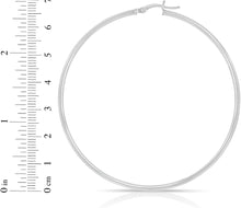 Load image into Gallery viewer, 10k White Gold 7mm x 2mm High Polish Round Tube Hoop Earrings
