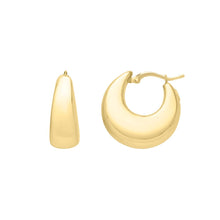 Load image into Gallery viewer, 14k Yellow Gold 20mm High Polish Large Tapered Hoop Earrings
