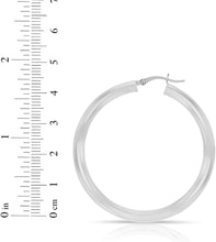 Load image into Gallery viewer, 10k White Gold 4mm High Polish Round Tube Hoop Earrings
