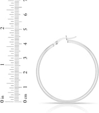 Load image into Gallery viewer, 10k White Gold 7mm x 2mm High Polish Round Tube Hoop Earrings
