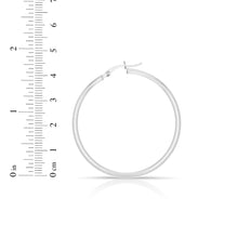 Load image into Gallery viewer, 14k White Gold 1.5mm High Polish Round Tube Hoop Earrings
