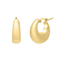 Load image into Gallery viewer, 14k Yellow Gold 18mm High Polish Small Tapered Hoop Earrings
