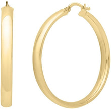 Load image into Gallery viewer, 14k Yellow Gold Small High Polish Round Wedding Band Hoop Earrings
