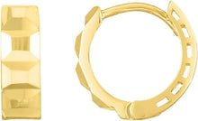 Load image into Gallery viewer, 14k Yellow Gold 11.4mm Faceted Huggie Earrings
