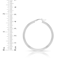 Load image into Gallery viewer, 14k White Gold 3mm High Polish Round Tube Hoop Earrings
