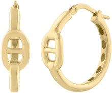 Load image into Gallery viewer, 14k Yellow Gold 21mm High Polish Hoop Mariner Link Earring Earrings
