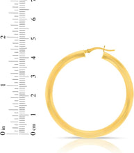 Load image into Gallery viewer, 10k Yellow Gold 4mm High Polish Round Tube Hoop Earrings
