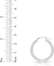 Load image into Gallery viewer, 10k White Gold 3mm High Polish Round Tube Hoop Earrings
