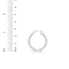 Load image into Gallery viewer, 14k White Gold 3mm High Polish Round Tube Hoop Earrings
