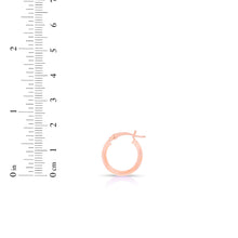 Load image into Gallery viewer, 14k Rose Gold 2mm High Polish Round Tube Hoop Earrings
