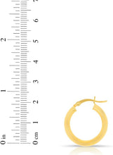 Load image into Gallery viewer, 10k Yellow Gold 3mm High Polish Round Tube Hoop Earrings
