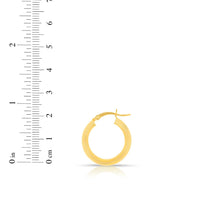 Load image into Gallery viewer, 14k Yellow Gold 3mm High Polish Round Tube Hoop Earrings
