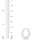 Load image into Gallery viewer, 14k White Gold 3mm High Polish Round Tube Hoop Earrings
