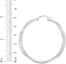 Load image into Gallery viewer, 10k White Gold 4mm High Polish and Satin Finish Round Tube Hoop  Earrings
