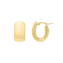 Load image into Gallery viewer, 14k Yellow Gold 17mm High Polish Wide Oval Huggie Hoop Earrings
