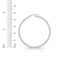 Load image into Gallery viewer, 10k White Gold 15mm x 2.5mm High Polish Round Tube Hoop Earrings
