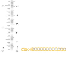 Load image into Gallery viewer, 10k Yellow Gold and White Gold 4mm Solid Two-Tone Curb Cuban Chain Bracelet or Anklet
