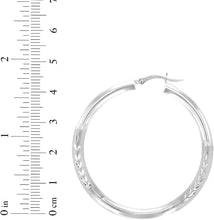 Load image into Gallery viewer, 10k White Gold 4mm High Polish and Satin Finish Round Tube Hoop  Earrings
