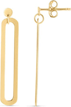 Load image into Gallery viewer, 14k Yellow Gold 32.8mm Single Paperclip Link Drop Earrings
