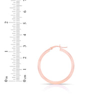 Load image into Gallery viewer, 14k Rose Gold 2mm High Polish Round Tube Hoop Earrings
