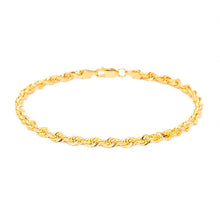 Load image into Gallery viewer, 10k Yellow Gold 3mm Hollow Rope Chain Bracelet or Anklet
