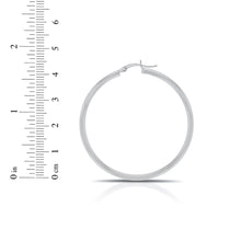 Load image into Gallery viewer, 10k White Gold 15mm x 2.5mm High Polish Round Tube Hoop Earrings
