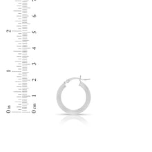 Load image into Gallery viewer, 14k White Gold 3mm High Polish Round Tube Hoop Earrings
