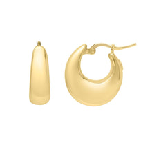 Load image into Gallery viewer, 14k Yellow Gold 18mm High Polish Small Tapered Hoop Earrings
