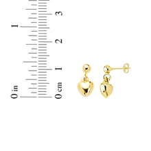 Load image into Gallery viewer, 14k Yellow Gold 12mm High Polished Puffy Heart Dangle Earrings
