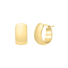 Load image into Gallery viewer, 14k Yellow Gold 17mm High Polish Wide Oval Huggie Hoop Earrings
