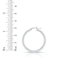 Load image into Gallery viewer, 10k White Gold 15mm x 2.5mm High Polish Round Tube Hoop Earrings
