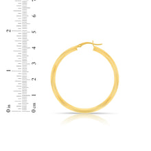 Load image into Gallery viewer, 14k Yellow Gold 3mm High Polish Round Tube Hoop Earrings
