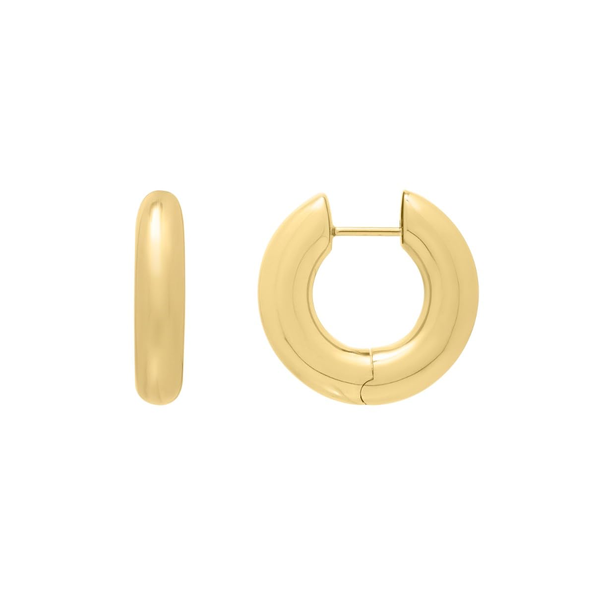 14k Yellow Gold 16mm High Polish Fancy Hoop Earrings