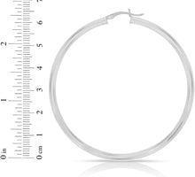 Load image into Gallery viewer, 10k White Gold 10mm x 3mm High Polish Round Tube Hoop Earrings
