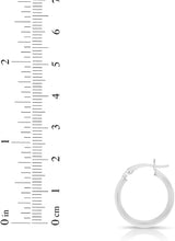 Load image into Gallery viewer, 10k White Gold 7mm x 2mm High Polish Round Tube Hoop Earrings
