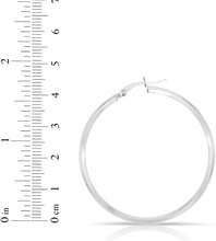 Load image into Gallery viewer, 10k White Gold 7mm x 2mm High Polish Round Tube Hoop Earrings
