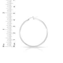 Load image into Gallery viewer, 14k White Gold 1.5mm High Polish Round Tube Hoop Earrings
